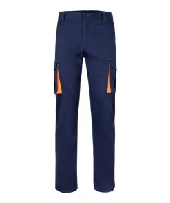 Calça stretch bicolor
